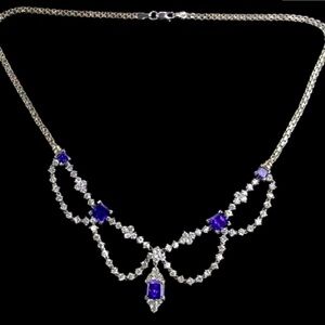 Designer Sterling and Amethyst Necklace 17”